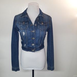 Highway Jean's distressed denim blue Jean jacket